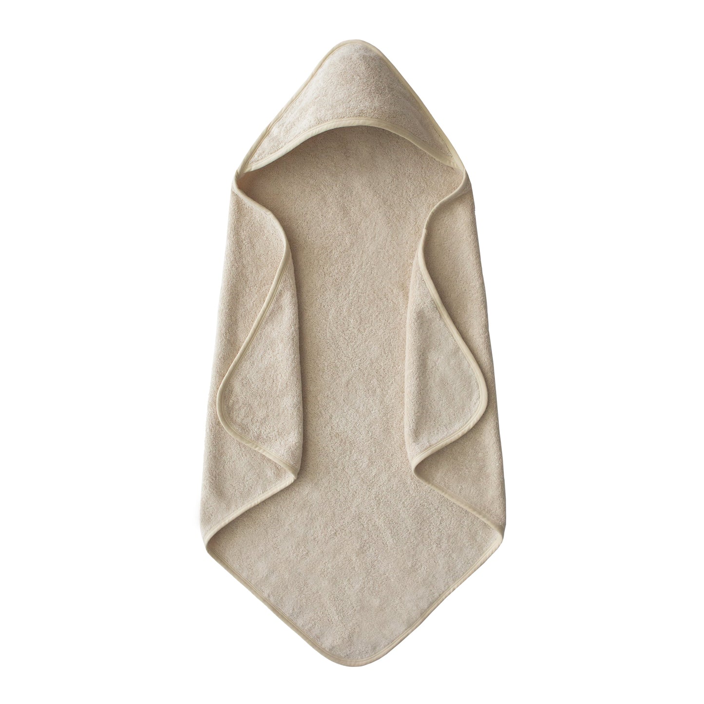 Badcape met kap van Mushie, in de kleur naturel, gemaakt van 100% biologisch katoen